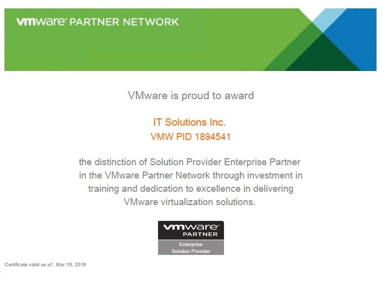 Сертификат партнера VMware